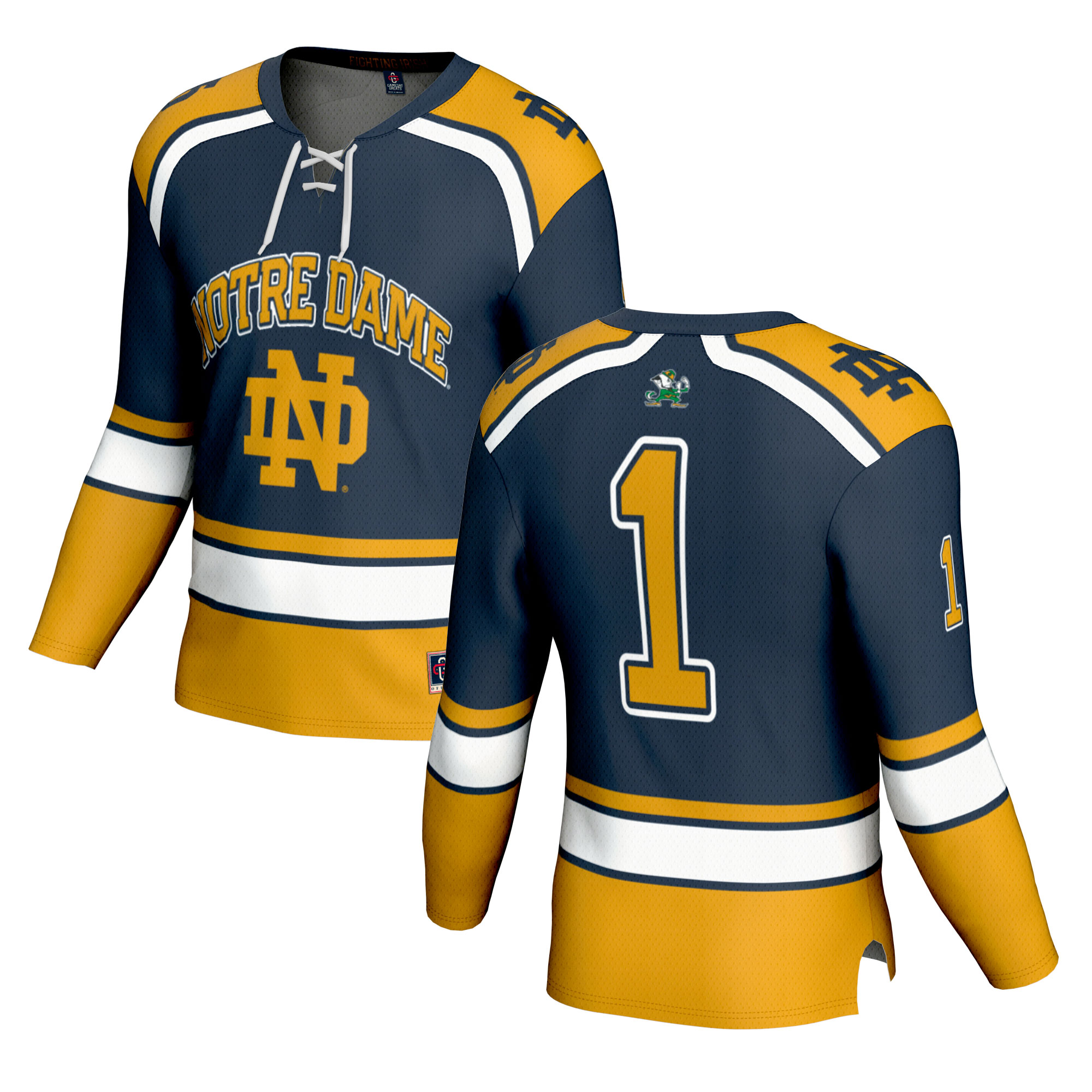[NJP] Women's Notre Dame Fighting Irish GameDay Greats Lightweight Collegiate Hockey Fashion Jersey - Navy