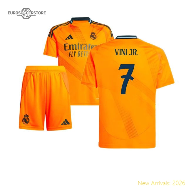 Professional-Grade 2024-2025 Real Madrid Away Youth Kit (Vini Jr. 7)
