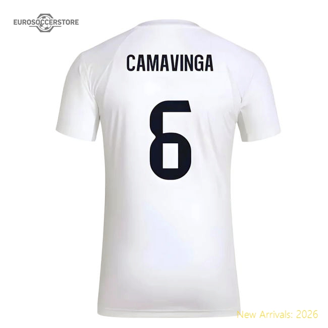 2025-2026 Real Madrid Seasonal Graphic Tee (white) (camavinga 6)