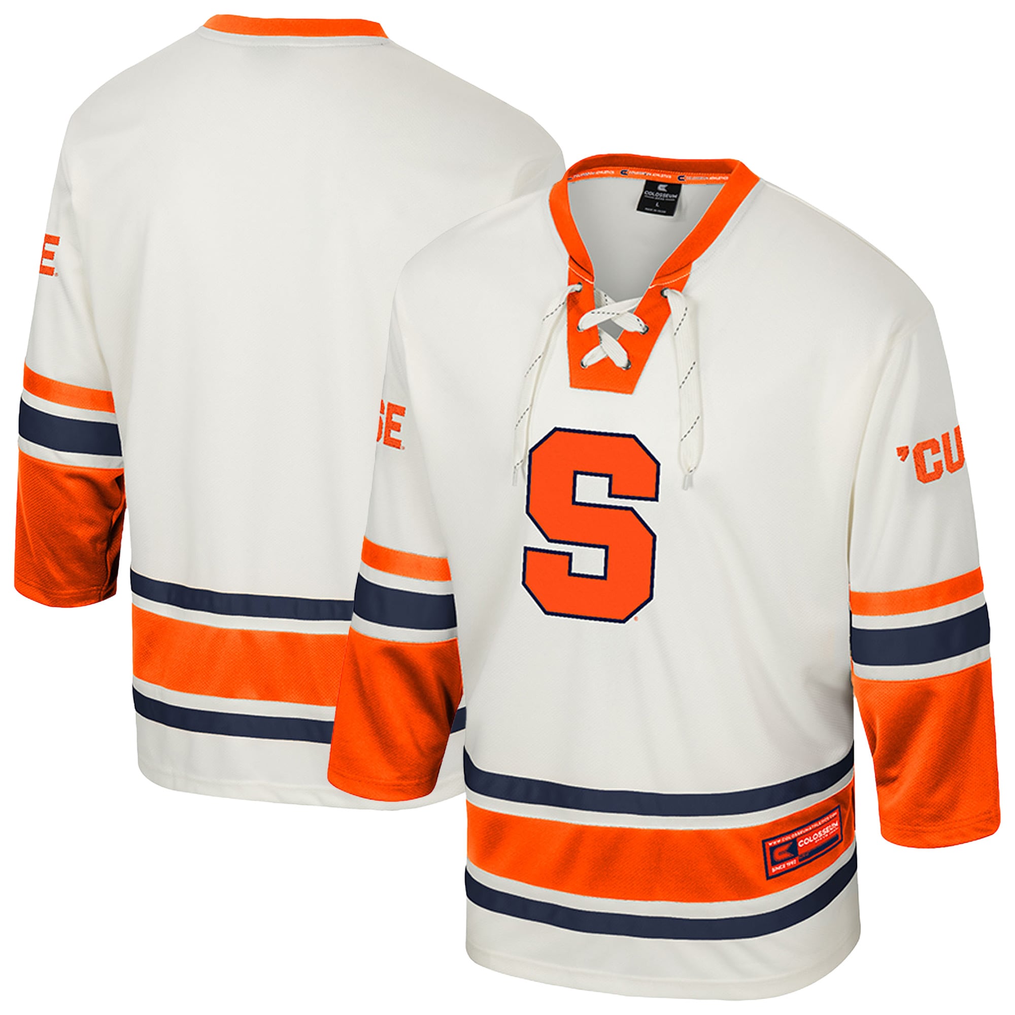 Syracuse Orange Colosseum Puck Proud Fashion Hockey Jersey - Cream