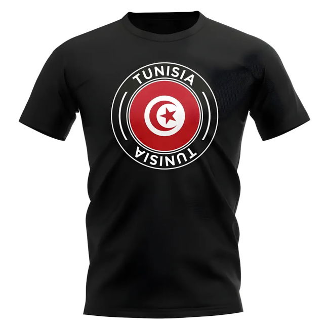Elite Fan-Favorite Tunisia Football Badge T-Shirt (Black)