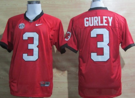 Men's UGA Bulldogs Red 2024 replica Todd Gurley #3 breathable Jersey