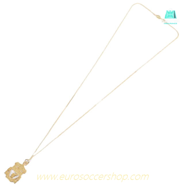 Liverpool FC 18ct Gold Plated on Silver Crest Pendant & Chain