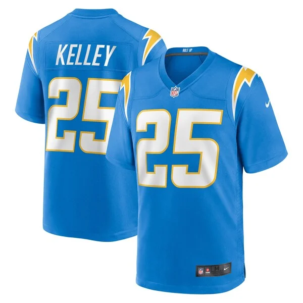 None Joshua Kelley Game Jersey - Blue | NFL Player Jersey | NFL Footba
