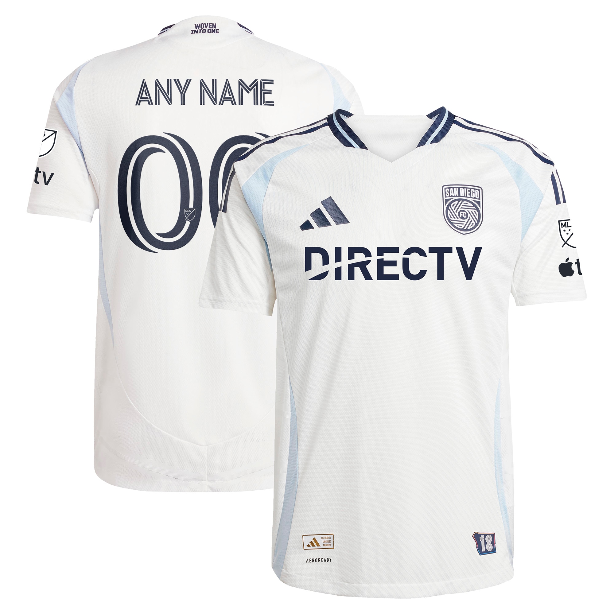 [SJH] San Diego FC 2025 Woven Into One Authentic Custom Jersey - White