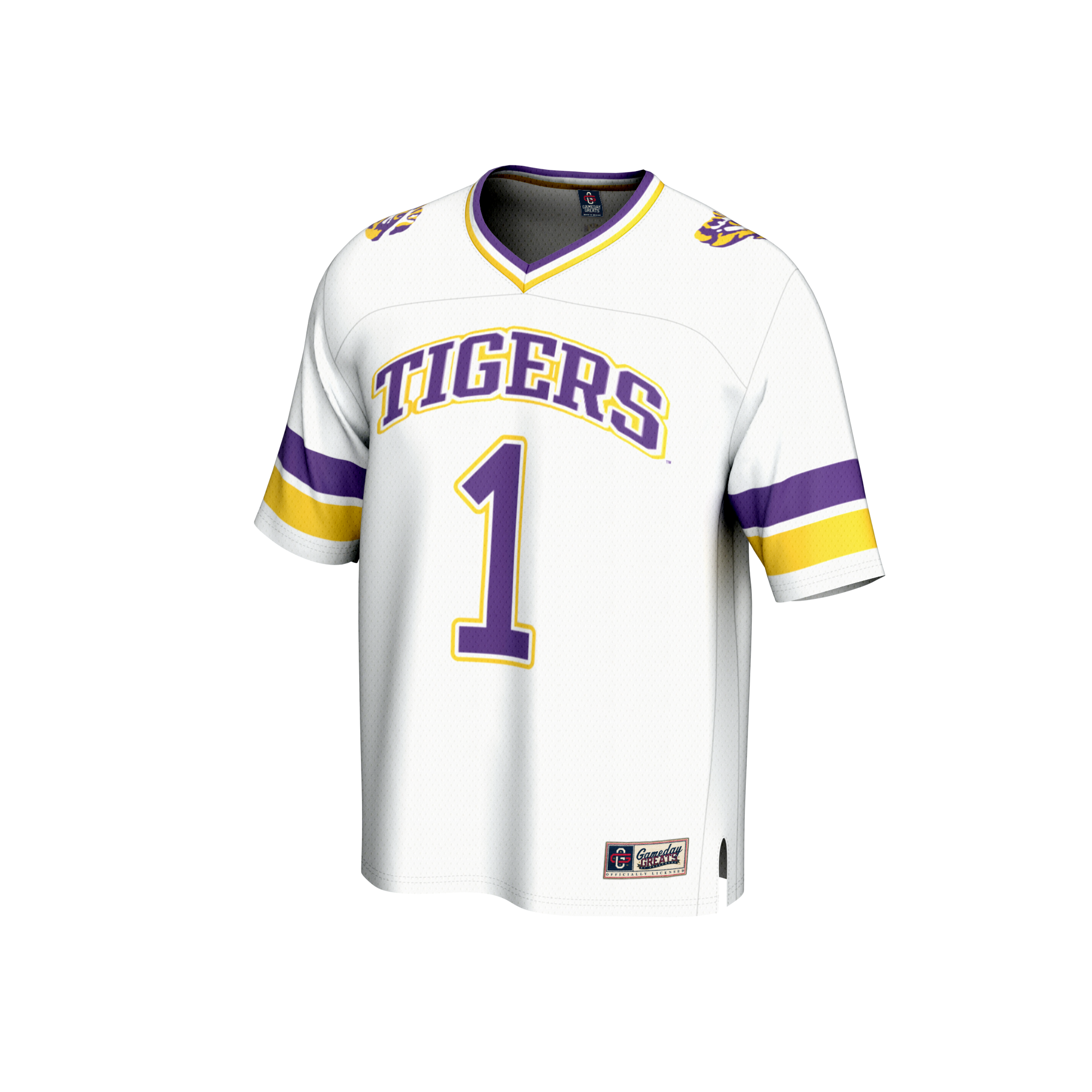 #1 LSU Tigers GameDay Greats Unisex Collegiate Football Fashion 26/27 Football Jersey - White