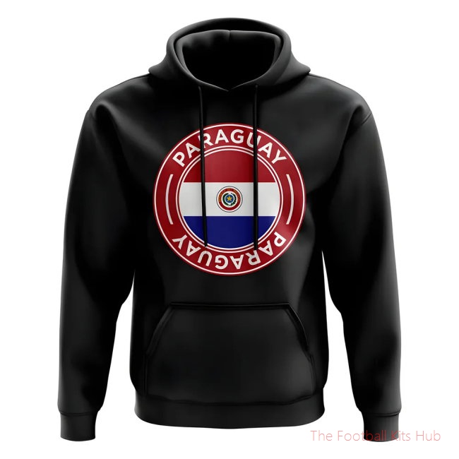 Men Paraguay Football Badge Hoodie (Black)