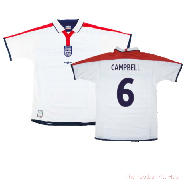 England 2003-05 Home Shirt (XXL) (Very Good) (Campbell 6)