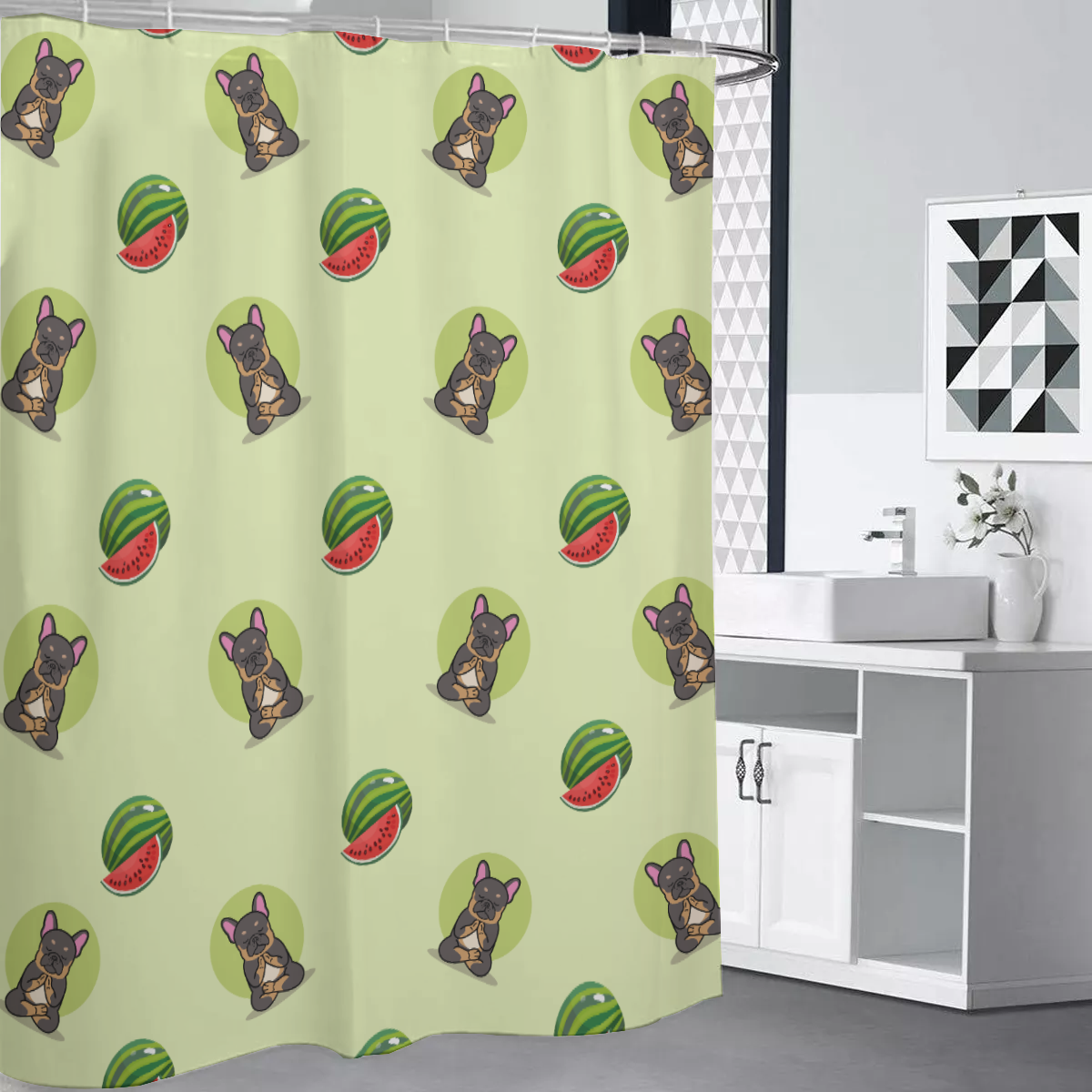 Rocky - Comfortable Shower Curtains For Frenchie Pups | Vet-recommended