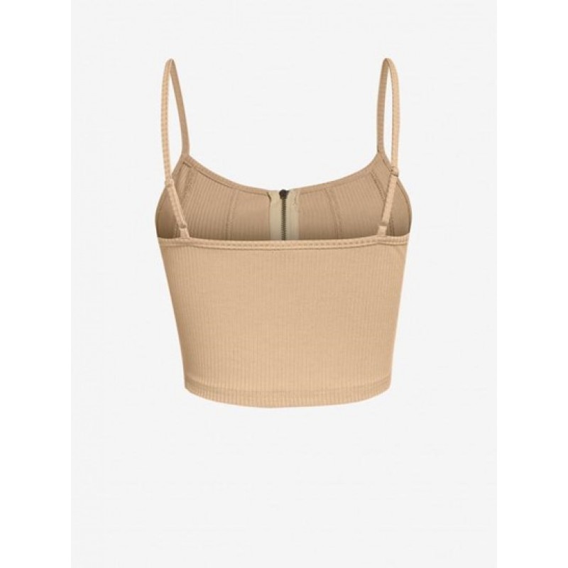 Ribbed Full Zip Cropped Cami Top FN5124
