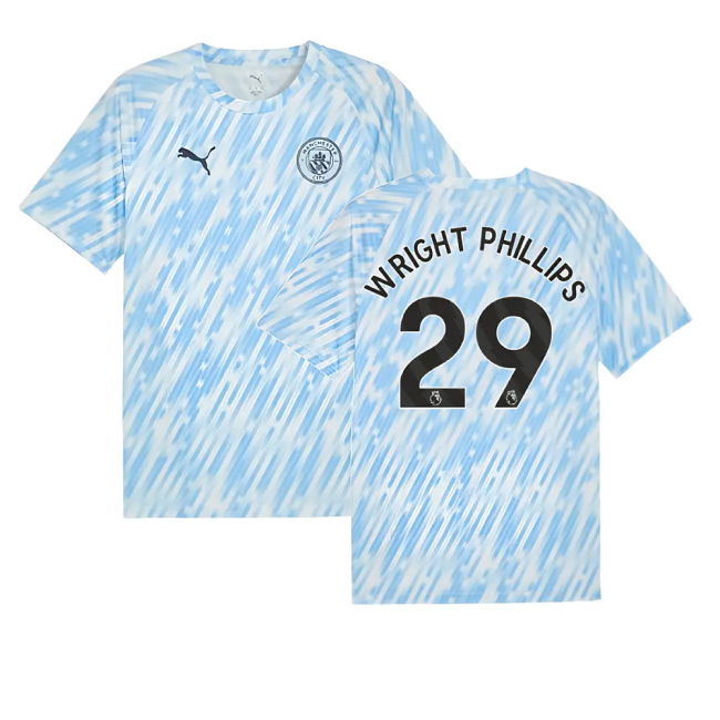 2025-2026 Man City Jersey (Silver Sky) (Wright Phillips 29) (Silver...