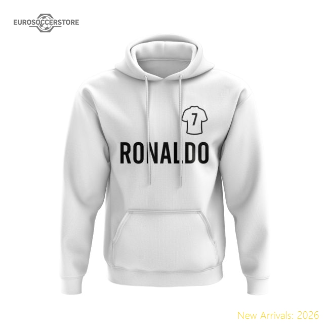Premium-grade Cristiano Ronaldo Real Madrid Number Hoody (white)
