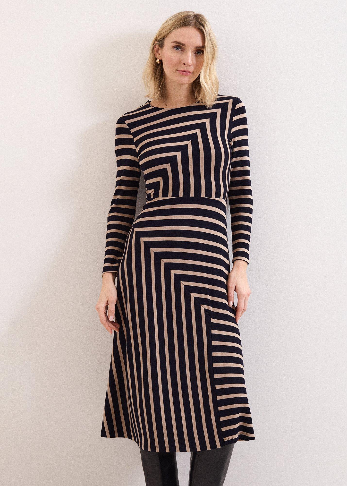 Petite Mia Stripe Midi Dress