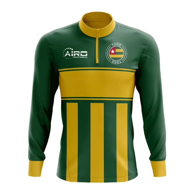 Elite Togo Concept Football Half Zip Midlayer Top (Green-Yellow)