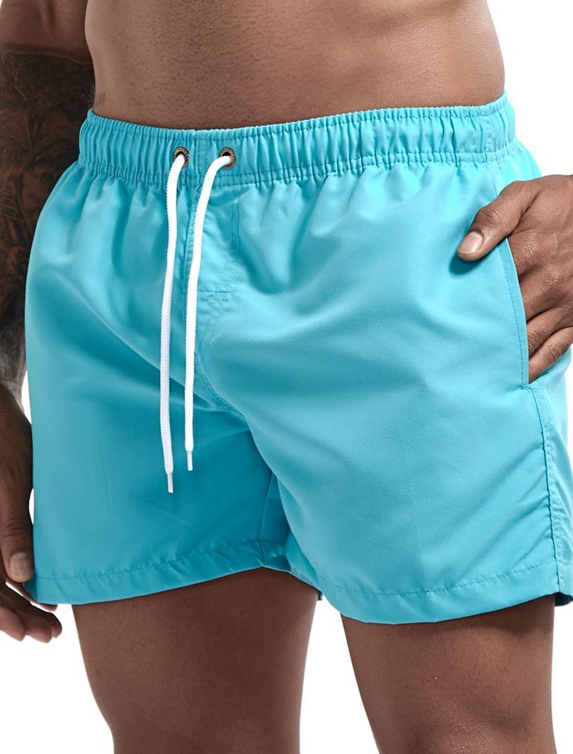 Men's Board Shorts Swim Shorts Swim Trunks Drawstring with Mesh lining Elastic Waist Coconut Tree Comfort Quick Dry Short Holiday Beach Weekend Fashion Casual Black White Micro-elastic