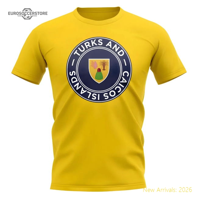 Turks And Caicos Football Badge T-shirt (yellow) - Premium Collection