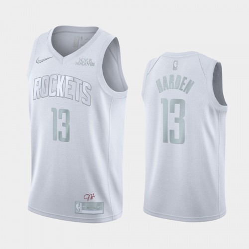 White Nike James Harden #13 Nuggets Jersey - Fabric NBA Fan Apparel