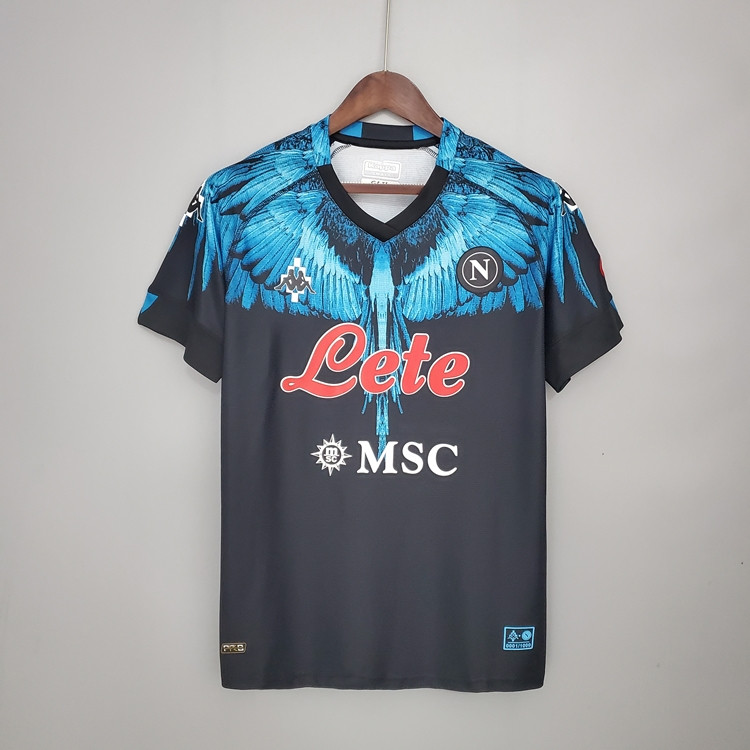 Official NAPOLI X MARCELO BURLON 2021 BLUE SOCCER JERSEY FOOTBALL
