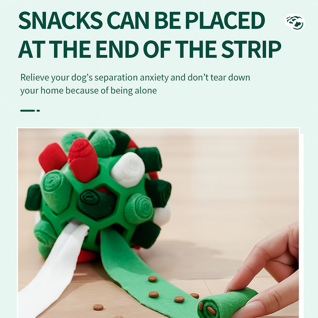 Fangorb Frenchie Sniffing Puzzle Ball – Halloween Treat Hiding Rubber Ball Toy