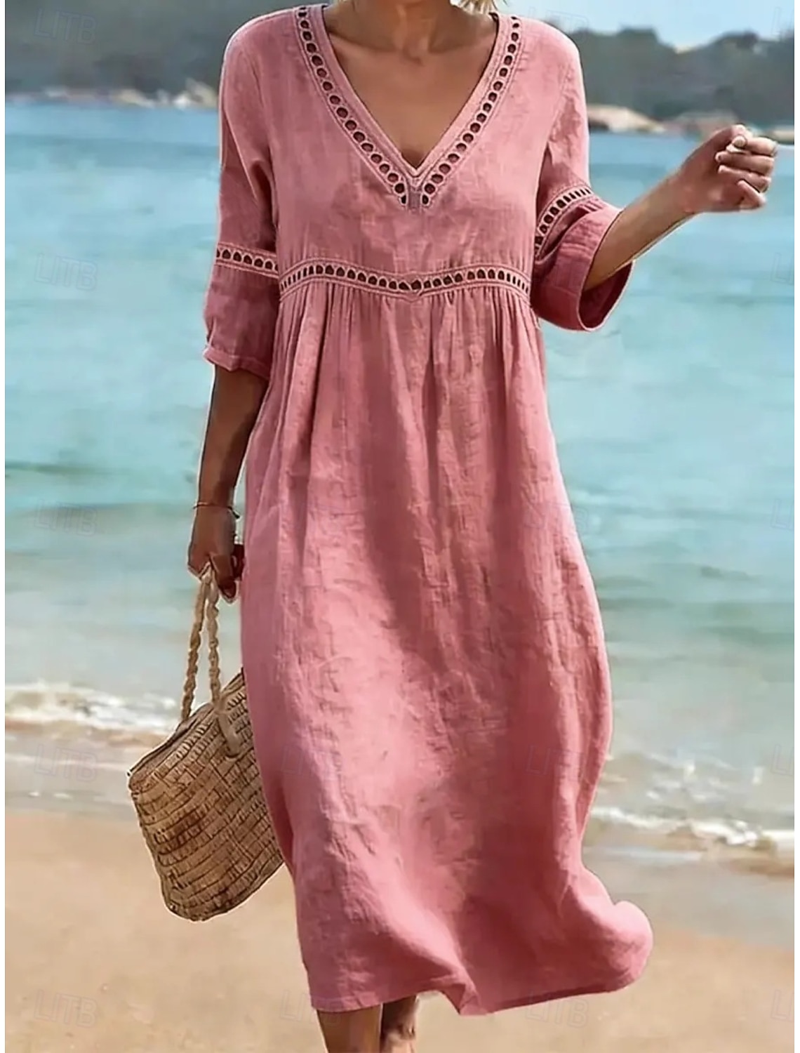 Women's Blouse Lace Solid Color Stylish Casual Short Sleeve Asymmetrical Regular Tops Casual Daily White Summer Spring