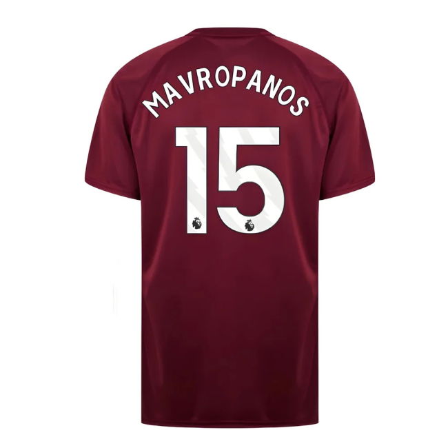 Mavropanos 15 2025-2026 West Ham Football Club Home Strip