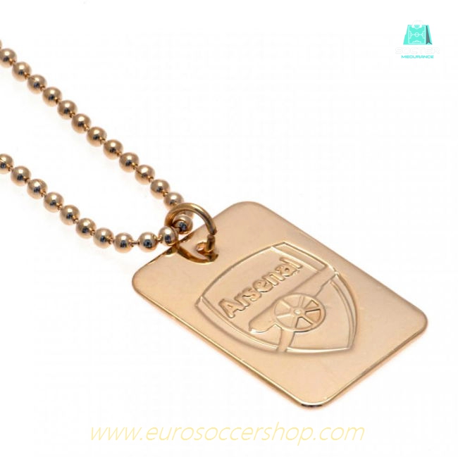 Arsenal FC Gold Plated Dog Tag & Chain