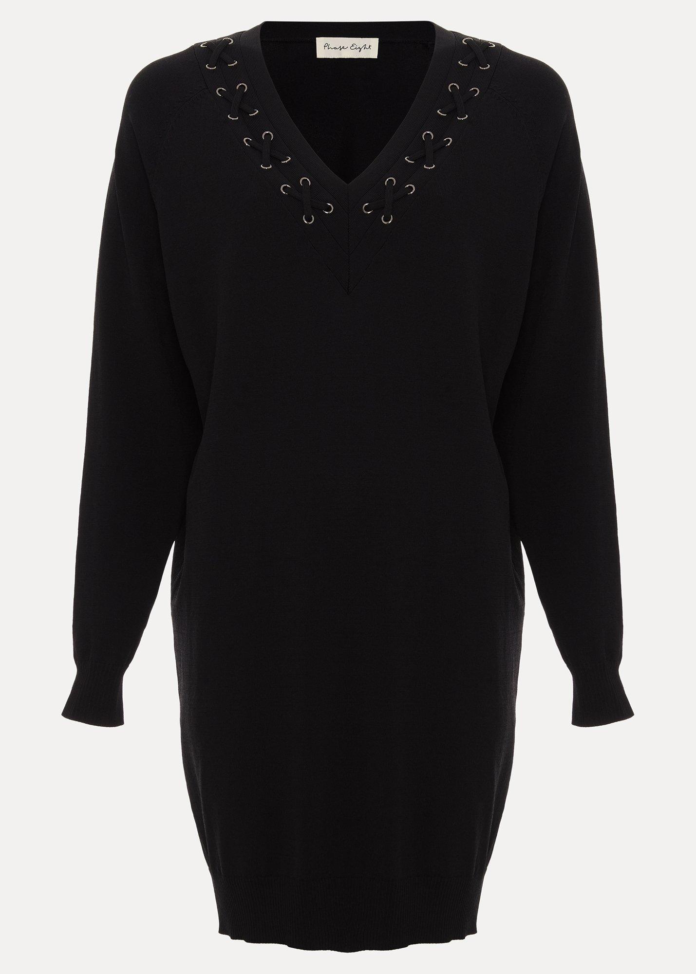 Senita Black Tunic With Neck Detail