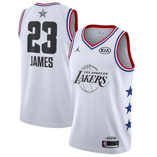 Lakers White LeBron James #23 Jordan Jersey - Economical Quality
