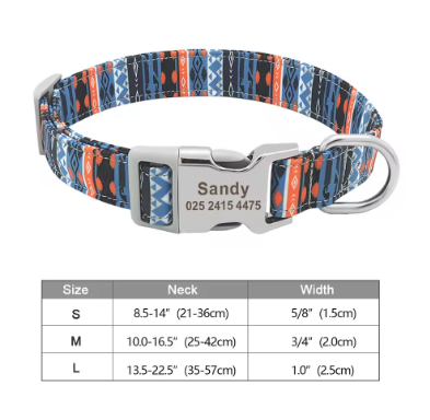 Collar – Adjustable Engraved Nylon Id Tag Winter Wear | Comfort Fit