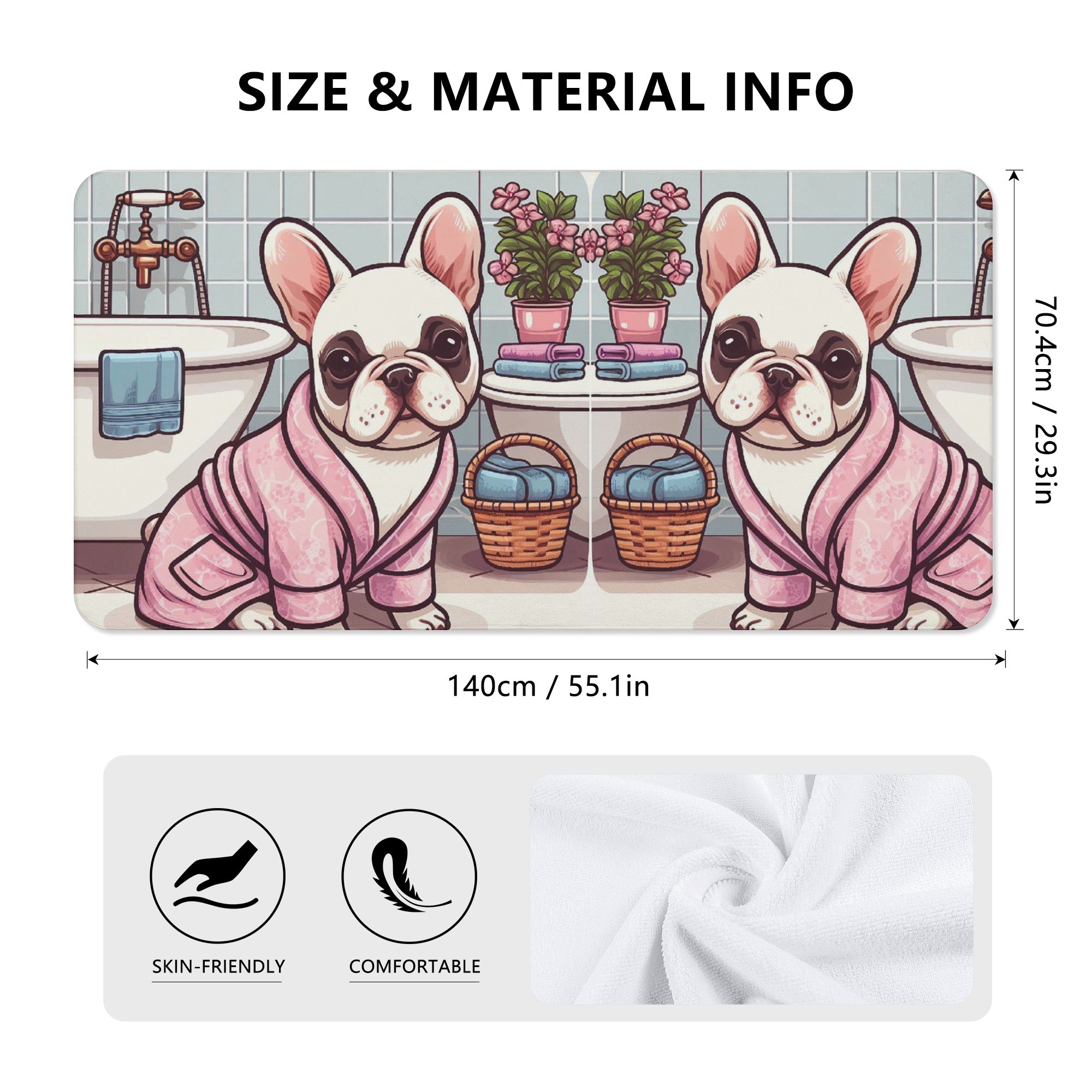 French Bulldog Roxy Bath Towel Cute Frenchie Essential