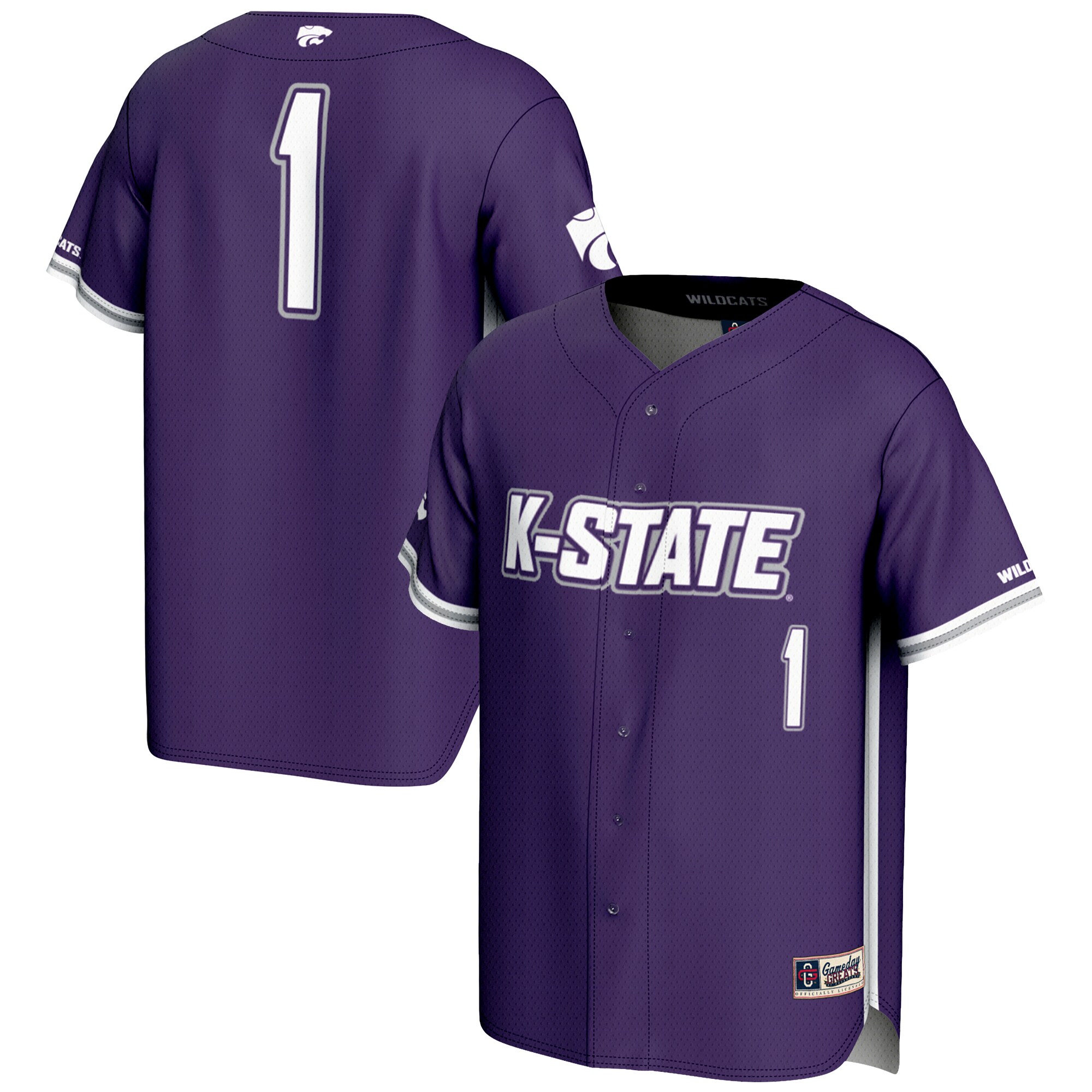 [DDG] Kansas State Wildcats GameDay Greats Youth Lightweight Baseball Jersey - Purple
