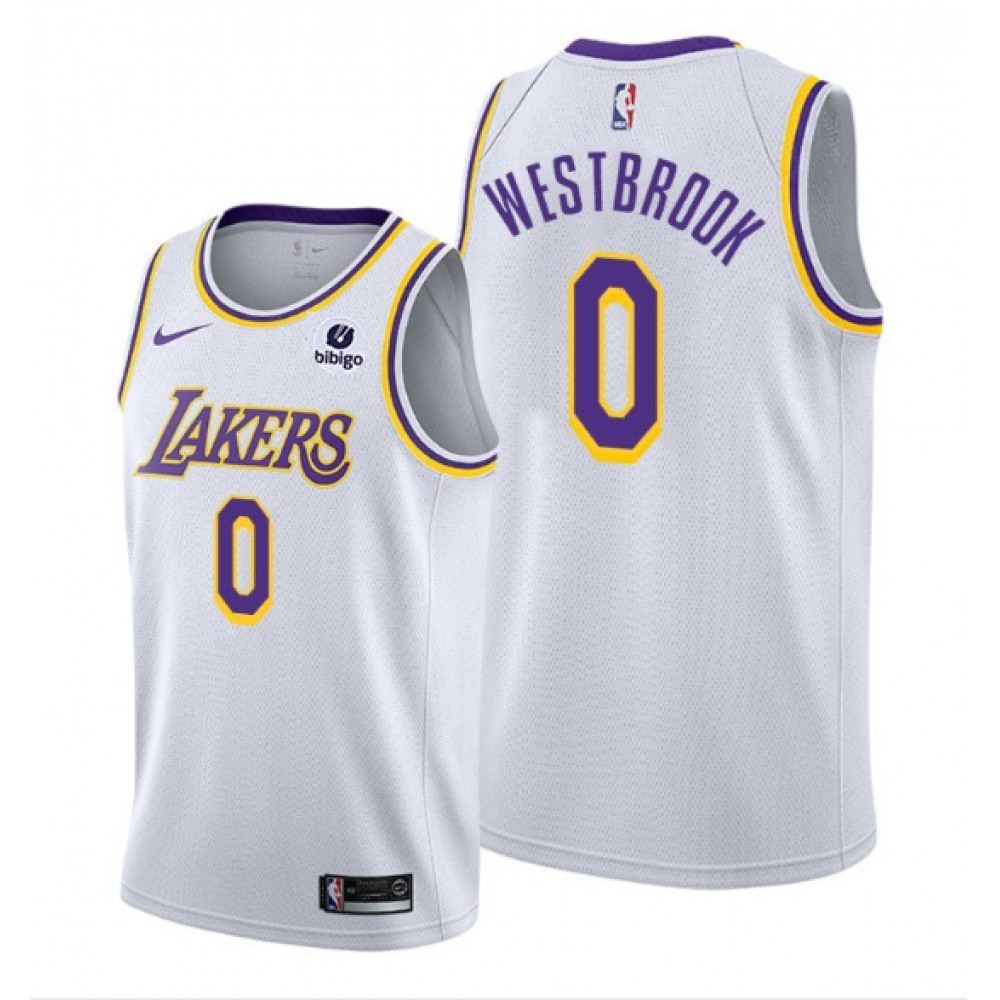 Fan Favorite Rare Men's LA Lakers #0 Russell White Basketball Jersey