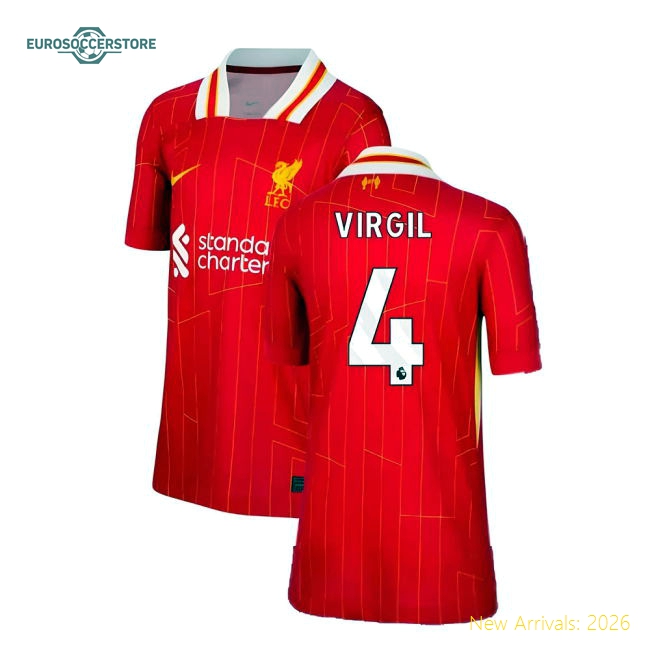 Comfortable Liverpool Kids Virgil Jersey 2024-2025 Lightweight