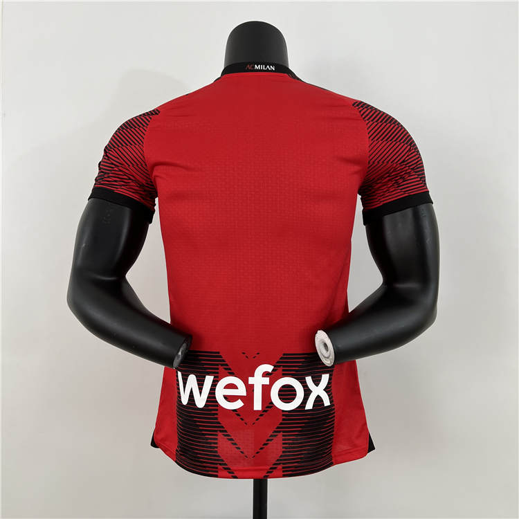 Durable AC Milan Football Shirt 2324 Home Red Soccer Jersey Shirt