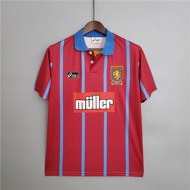 Aston Villa 9395 Retro Home Soccer JerseyFootball Shirt - Official