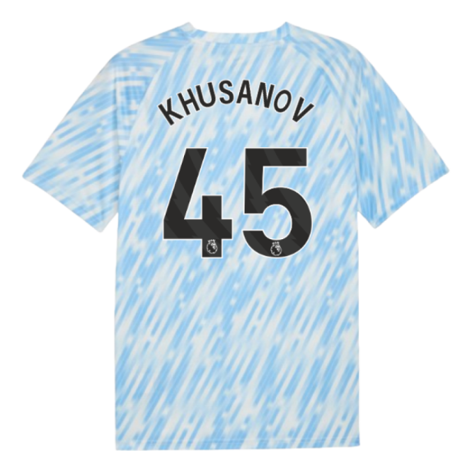 Official Football Man City Warm Up Jersey Silver Sky Khusanov #45 ...