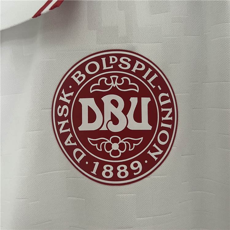 Official UEFA Euro 2024 Denmark Football Shirt Away White Soccer