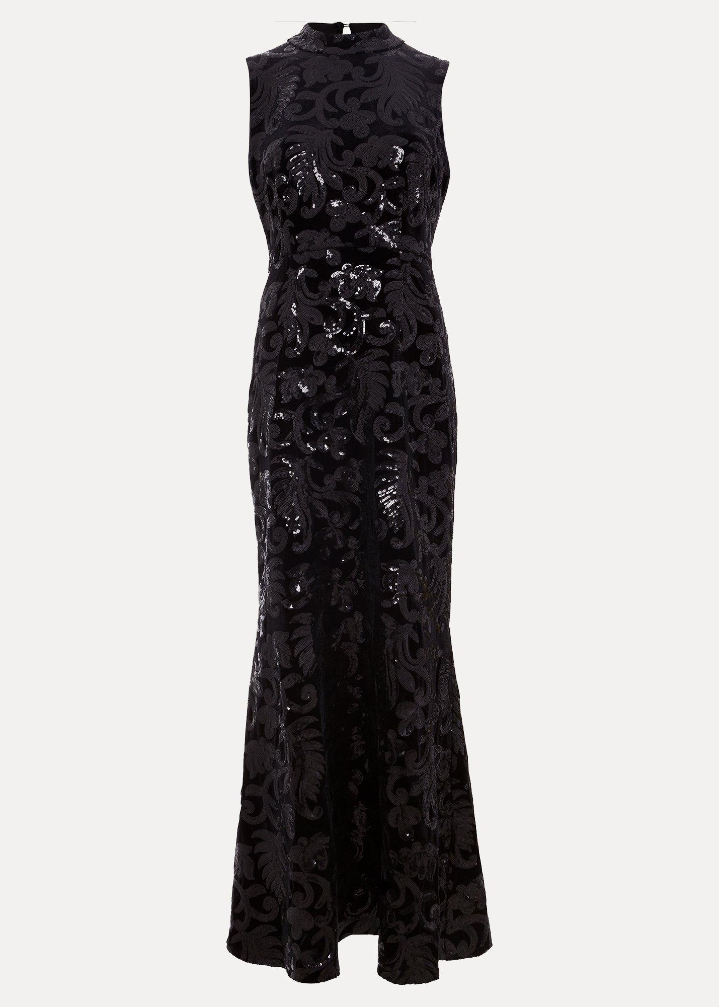 Trudy Black Sequin Maxi Dress
