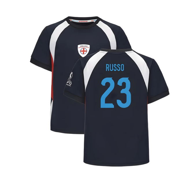 2025 England WEC Poly T-Shirt (Navy) - Kids (RUSSO 23)