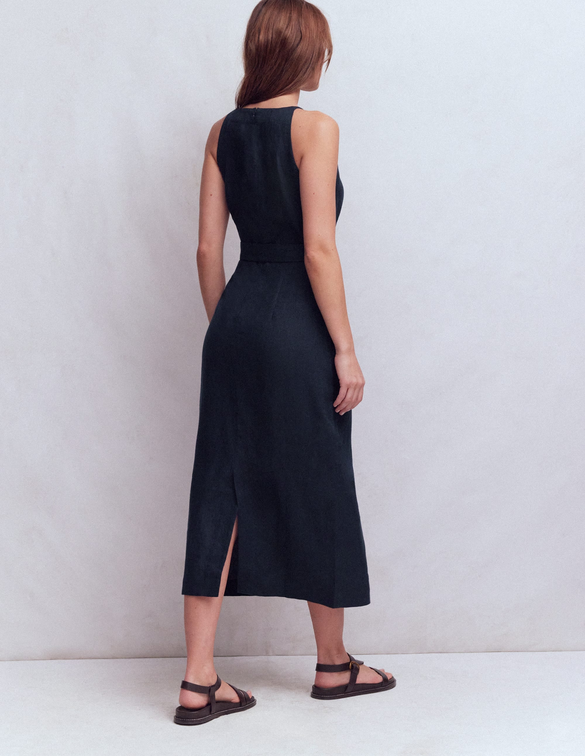 Rosa Halter Linen Midi Dress