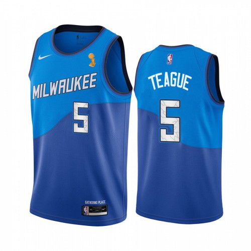 Official Bucks J. Teague #5 2021 Finals City NBA Jersey Blue -