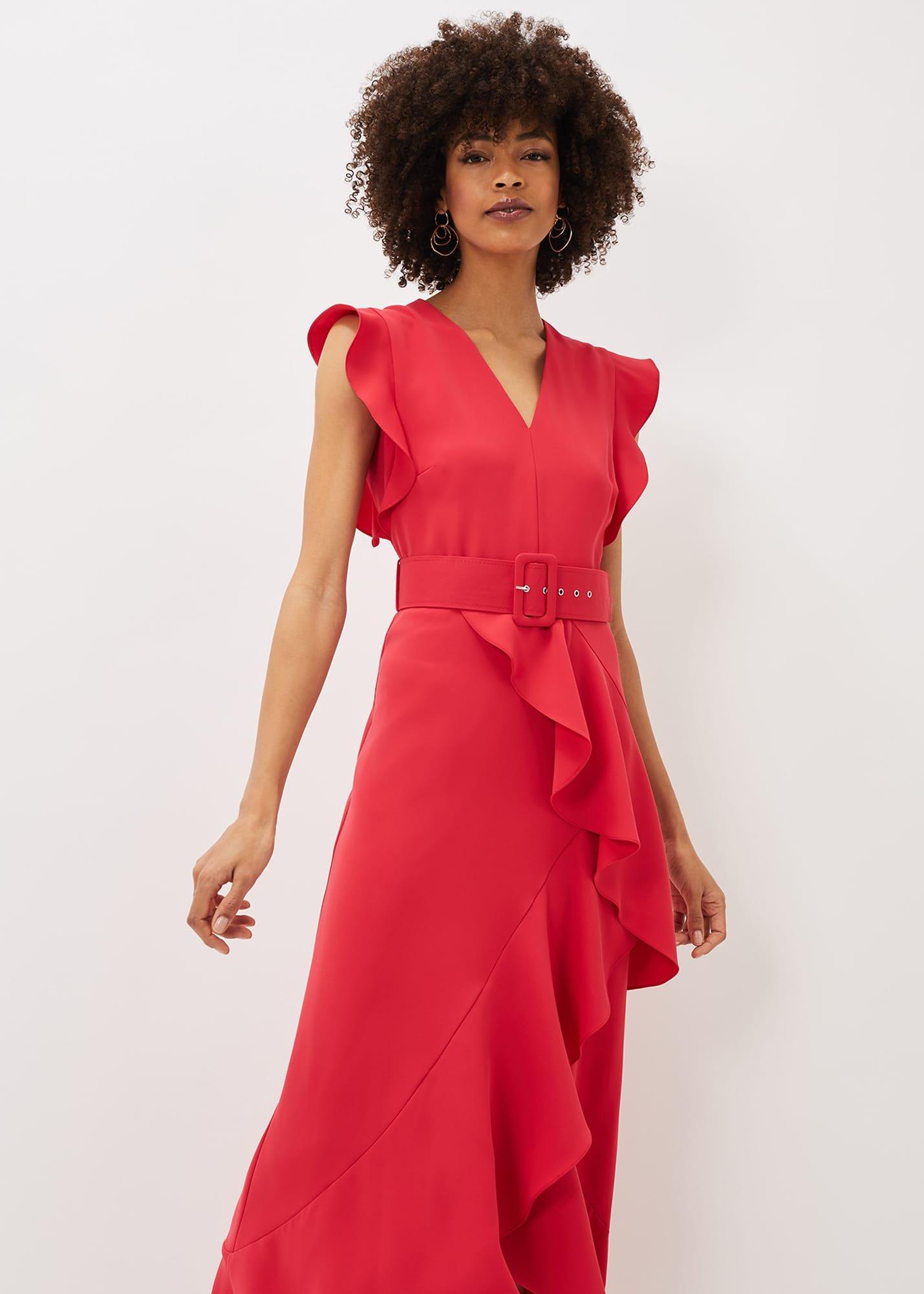 Phoebe Frill Belted Maxi Dress