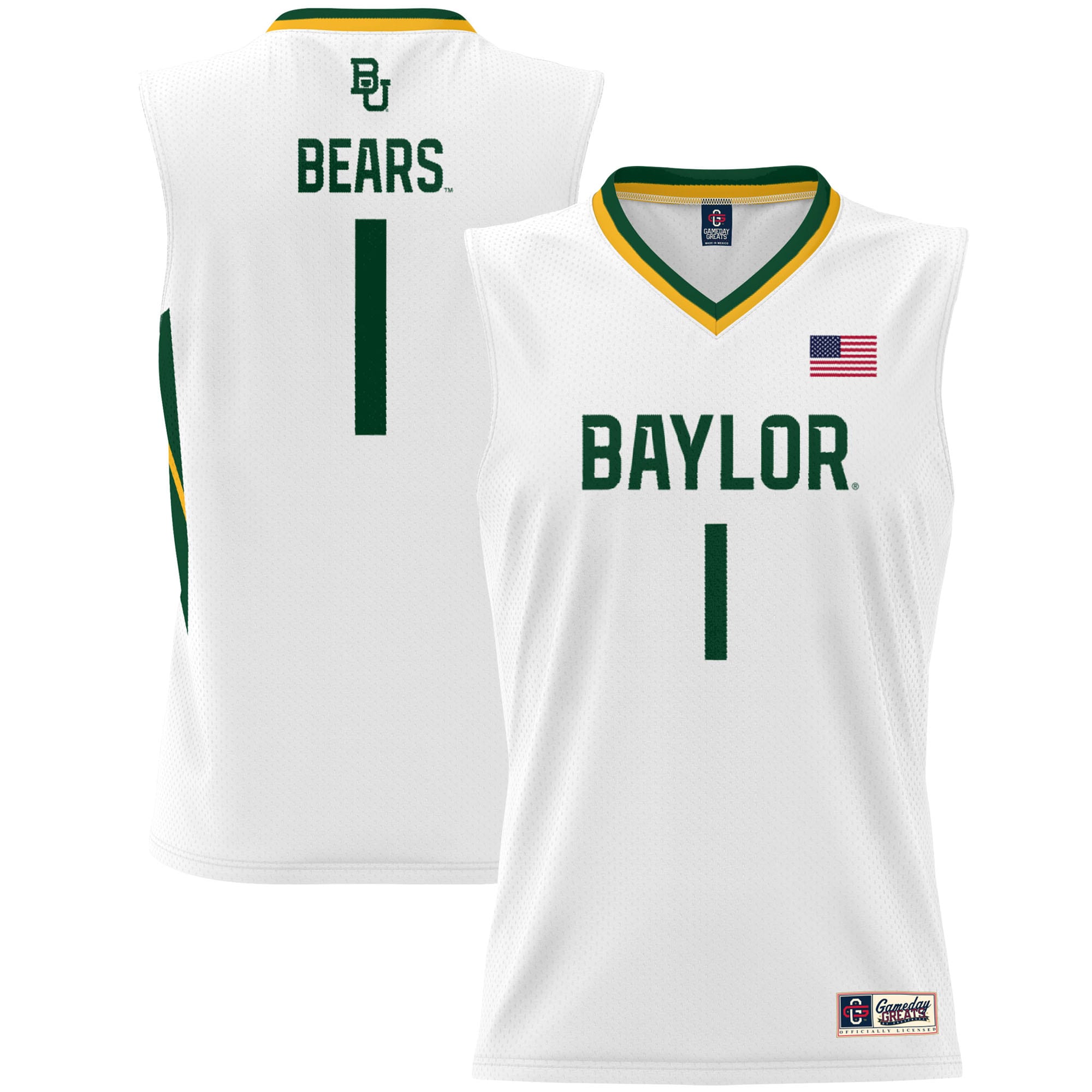 [NJP] Women's Baylor Bears GameDay Greats Lightweight Basketball Jersey - White
