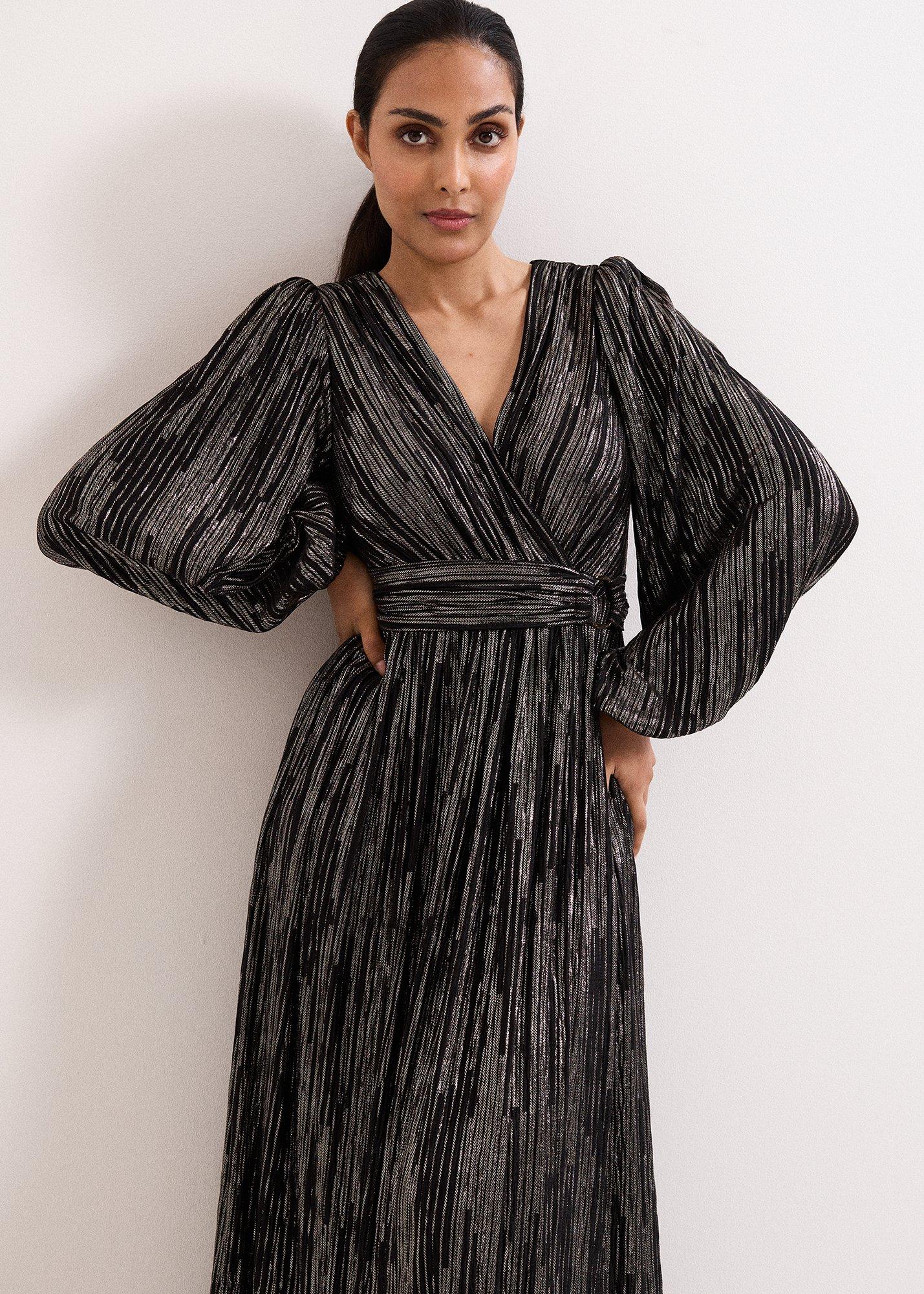 Petite Emre Stripe Midi Dress