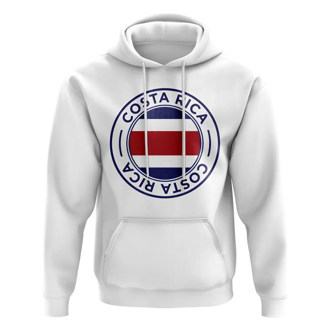 Limited-Edition Costa Rica Football Badge Hoodie (White)