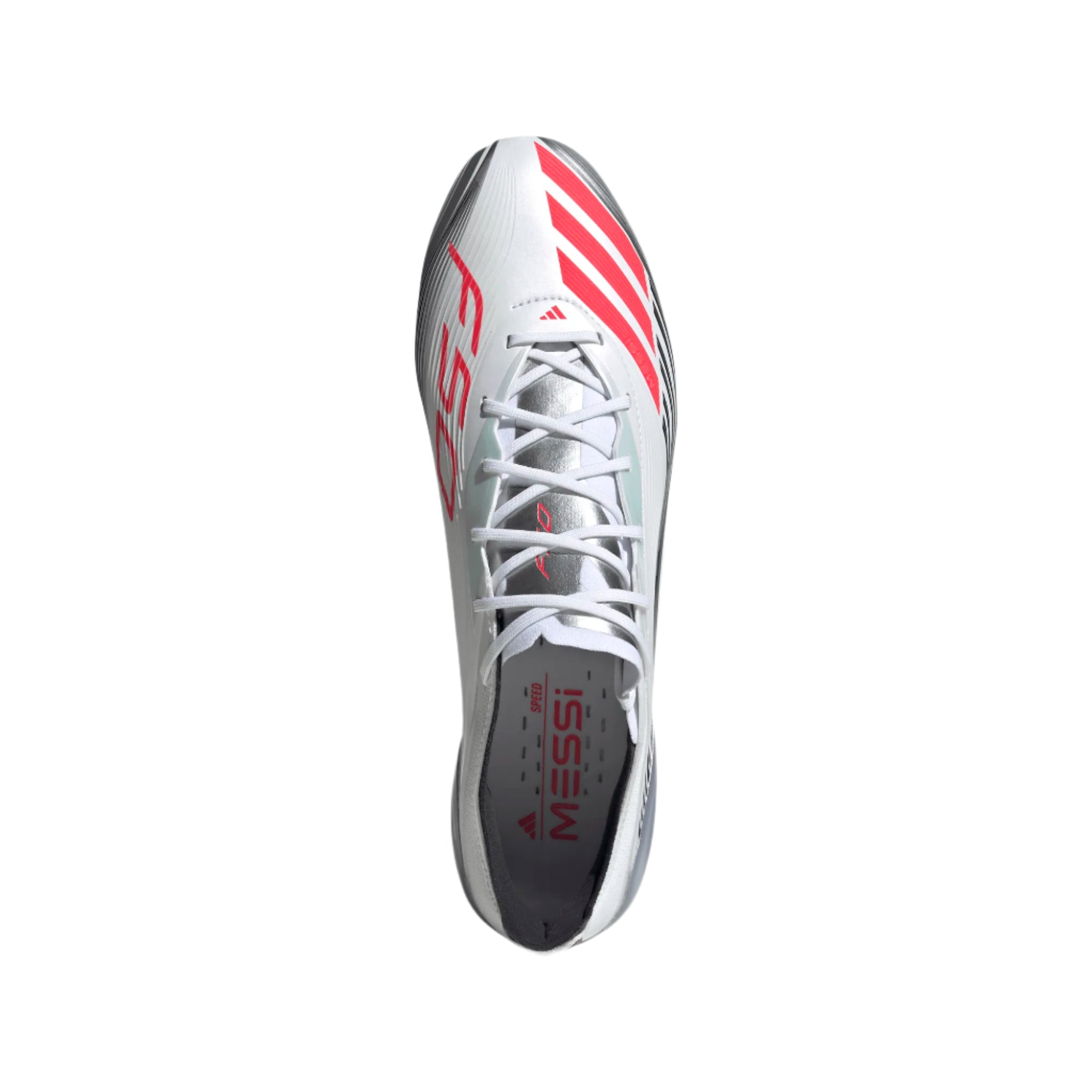 Messi adidas F50 Elite FG Football Boots White Lucid Red Silver Metallic