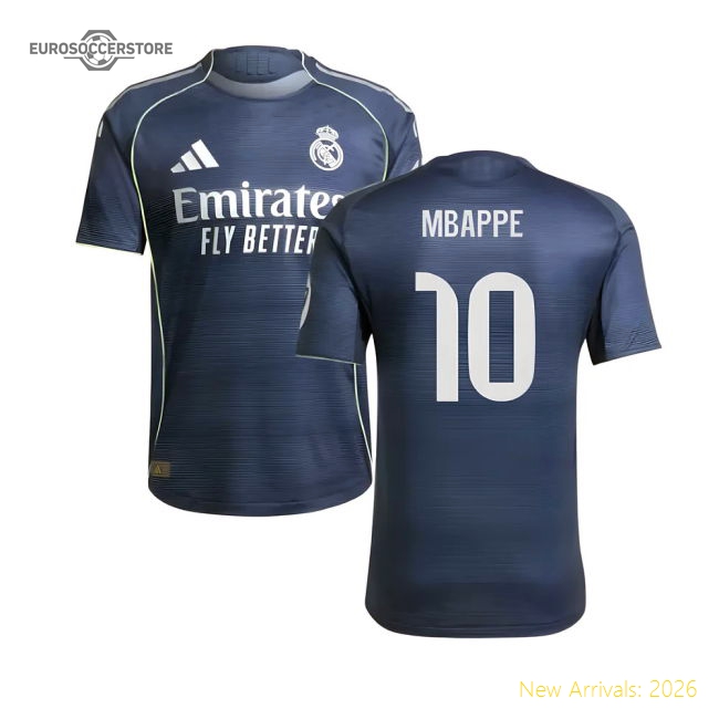 2025-2026 Real Madrid Authentic Road Jersey (mbappe 10)