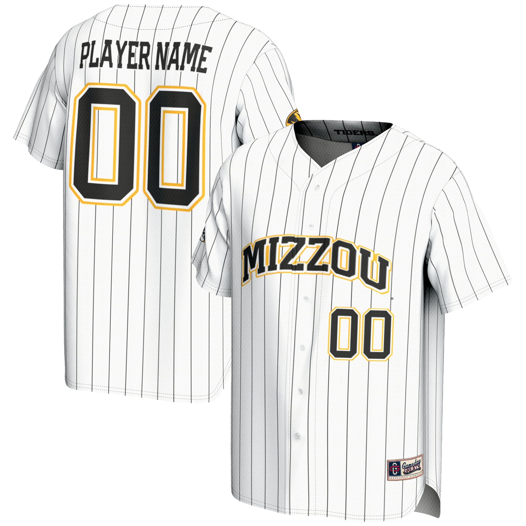 [NJP] Women's Missouri Tigers GameDay Greats NIL Pick-A-Player Lightweight Baseball Jersey - White