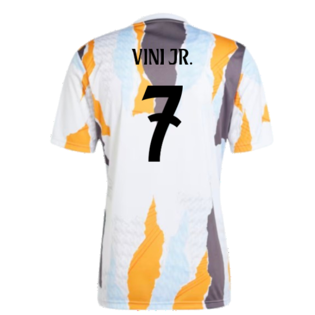 Premium 2024-2025 Real Madrid Pre-Match Shirt (White/Crew Orange) (Vini Jr