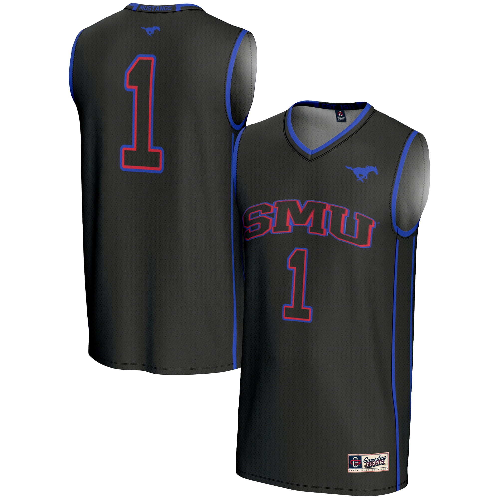 [NJP] SMU Mustangs GameDay Greats Youth Lightweight Basketball Jersey - Black